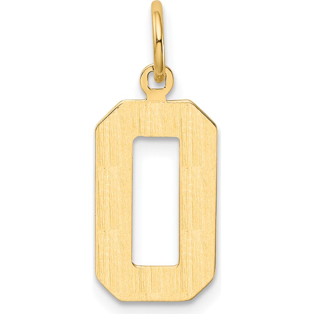 14K Yellow Gold Medium Polished Number 0 Pendant Charm by Oro Pregiato