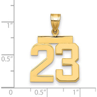 14K Yellow Gold Medium Polished Number 23 Pendant by Oro Pregiato