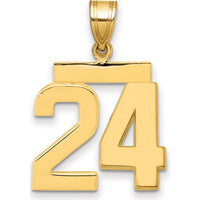 14K Yellow Gold Medium Polished Number 24 Pendant Charm by Oro Pregiato