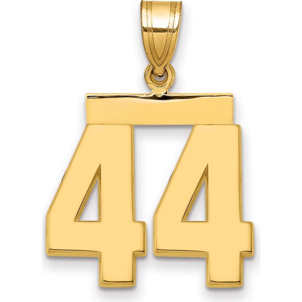 14K Yellow Gold Medium Polished Number 44 Charm by Oro Pregiato