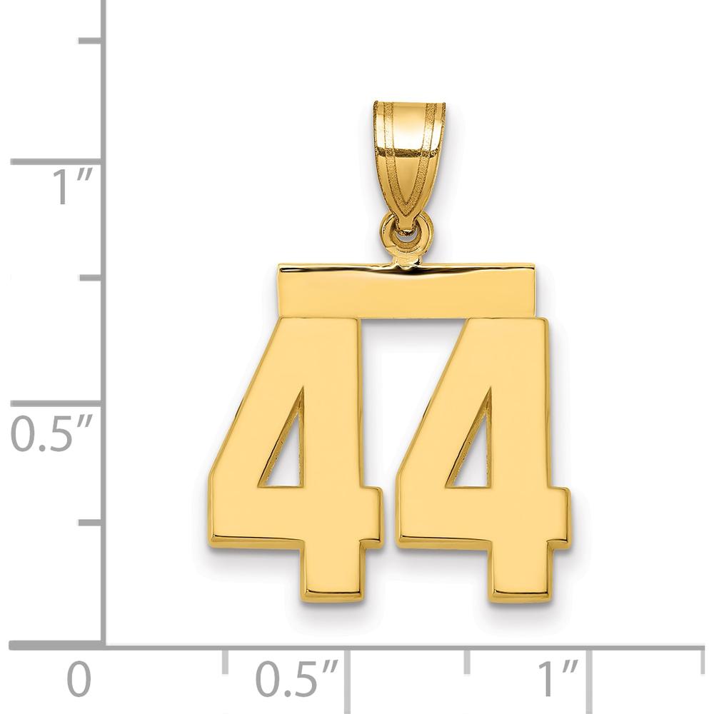 14K Yellow Gold Medium Polished Number 44 Charm by Oro Pregiato