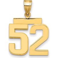 14K Yellow Gold Medium Polished Number 52 Charm by Oro Pregiato
