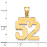 14K Yellow Gold Medium Polished Number 52 Charm by Oro Pregiato