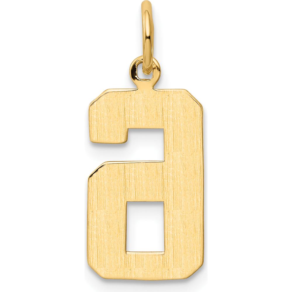 14K Yellow Gold Medium Polished Number 6 Pendant Charm by Oro Pregiato