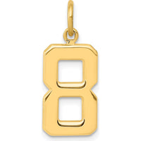 14K Yellow Gold Medium Polished Number 8 Pendant Charm by Oro Pregiato