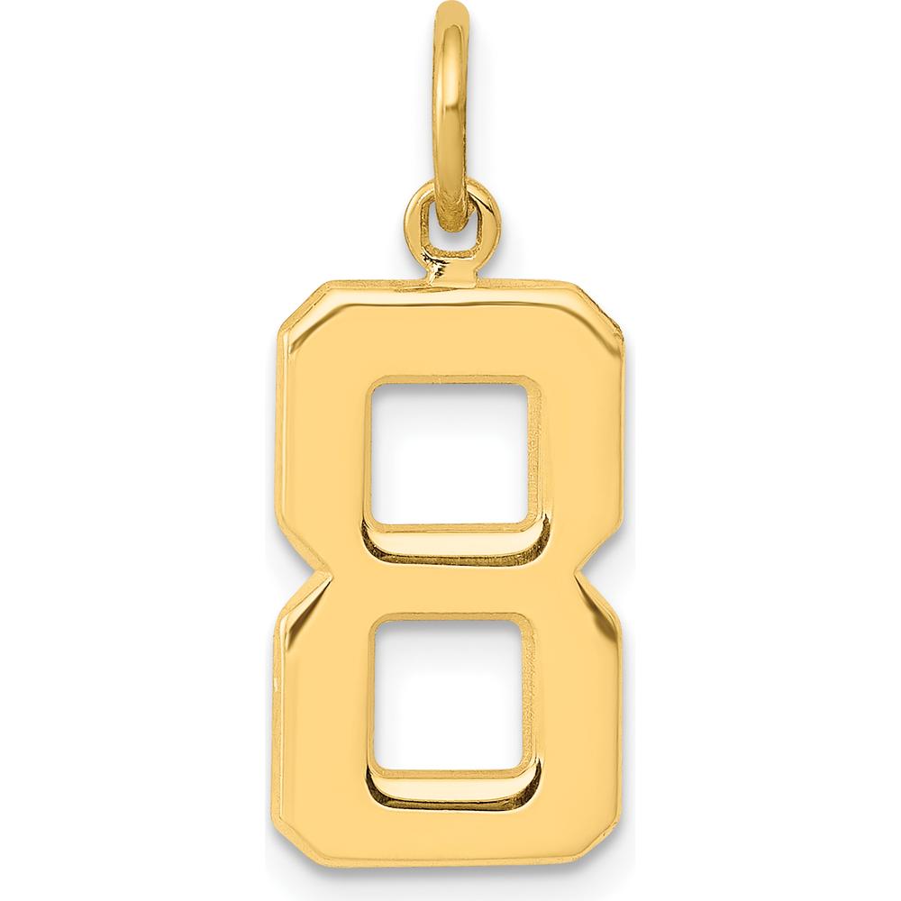 14K Yellow Gold Medium Polished Number 8 Pendant Charm by Oro Pregiato