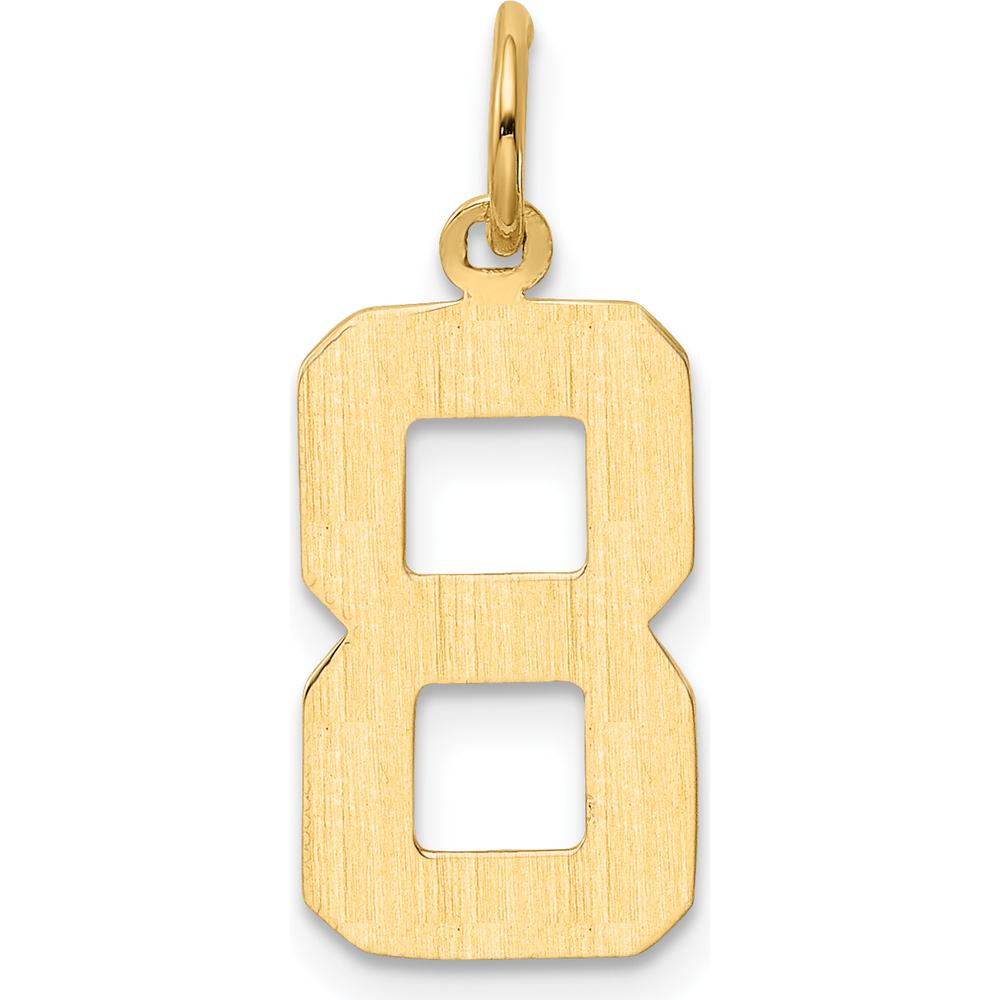 14K Yellow Gold Medium Polished Number 8 Pendant Charm by Oro Pregiato