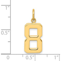 14K Yellow Gold Medium Polished Number 8 Pendant Charm by Oro Pregiato