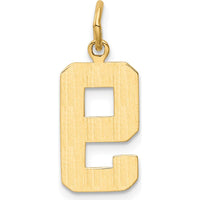 14K Yellow Gold Medium Polished Number 9 Pendant Charm by Oro Pregiato