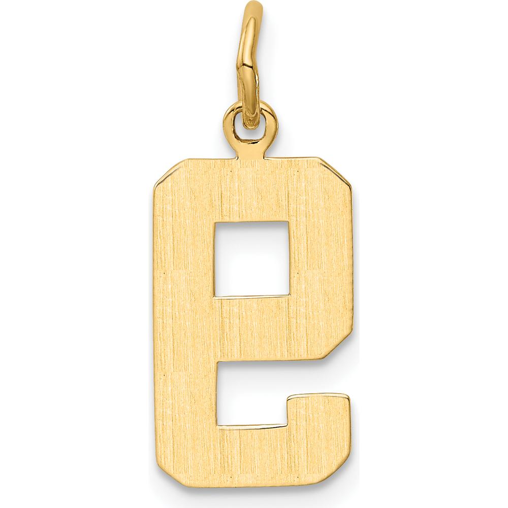 14K Yellow Gold Medium Polished Number 9 Pendant Charm by Oro Pregiato