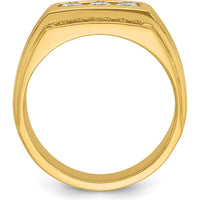 14K Yellow Gold Men’s Polished and Satin Diamond Band with 0.75 Carats Total Diamond Weight by IBGoodman