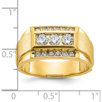 14K Yellow Gold Men’s Polished and Satin Diamond Band with 0.75 Carats Total Diamond Weight by IBGoodman