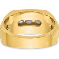 14K Yellow Gold Men’s Polished and Satin Diamond Band with 0.75 Carats Total Diamond Weight by IBGoodman