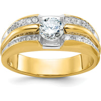 14K Yellow Gold Men’s Polished Diamond Semi-Mount Ring with AA-Quality Channel-Set Diamonds by IBGoodman