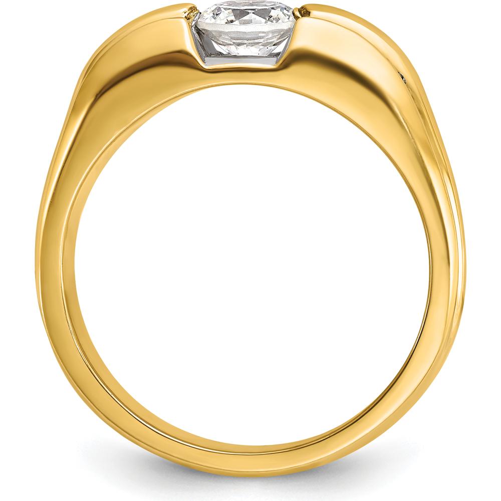 14K Yellow Gold Men’s Polished Diamond Semi-Mount Ring with AA-Quality Channel-Set Diamonds by IBGoodman