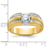 14K Yellow Gold Men’s Polished Diamond Semi-Mount Ring with AA-Quality Channel-Set Diamonds by IBGoodman