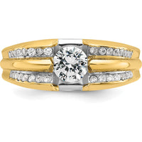 14K Yellow Gold Men’s Polished Diamond Semi-Mount Ring with AA-Quality Channel-Set Diamonds by IBGoodman