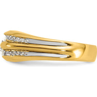 14K Yellow Gold Men’s Polished Diamond Semi-Mount Ring with AA-Quality Channel-Set Diamonds by IBGoodman