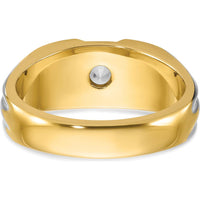 14K Yellow Gold Men’s Polished Diamond Semi-Mount Ring with AA-Quality Channel-Set Diamonds by IBGoodman