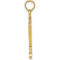 14K Yellow Gold Menorah Pendant with Textured Finish - 26mm Length by Oro Pregiato