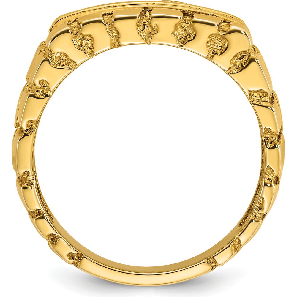 14K Yellow Gold Men's 1/3 Carat Diamond Nugget Ring with Round Faceted Diamonds - 0.35 Carats Total Diamond Weight by IBGoodman