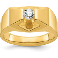 14K Yellow Gold Men's 1/3 Carat Round Diamond Ring - 0.349 Carats Total Diamond Weight by IBGoodman
