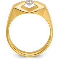 14K Yellow Gold Men's 1/3 Carat Round Diamond Ring - 0.349 Carats Total Diamond Weight by IBGoodman