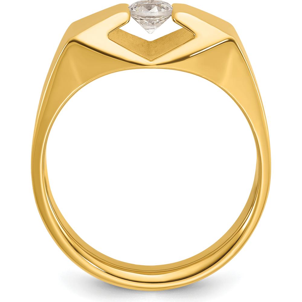 14K Yellow Gold Men's 1/3 Carat Round Diamond Ring - 0.349 Carats Total Diamond Weight by IBGoodman