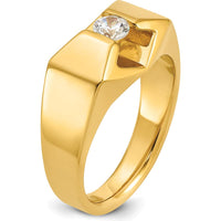 14K Yellow Gold Men's 1/3 Carat Round Diamond Ring - 0.349 Carats Total Diamond Weight by IBGoodman