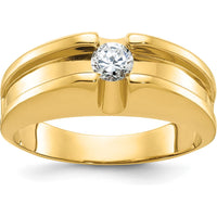 14K Yellow Gold Men's 1/3 Carat Round Diamond Ring - G-H-I Color, I1 Clarity by IBGoodman