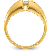 14K Yellow Gold Men's 1/3 Carat Round Diamond Ring - G-H-I Color, I1 Clarity by IBGoodman