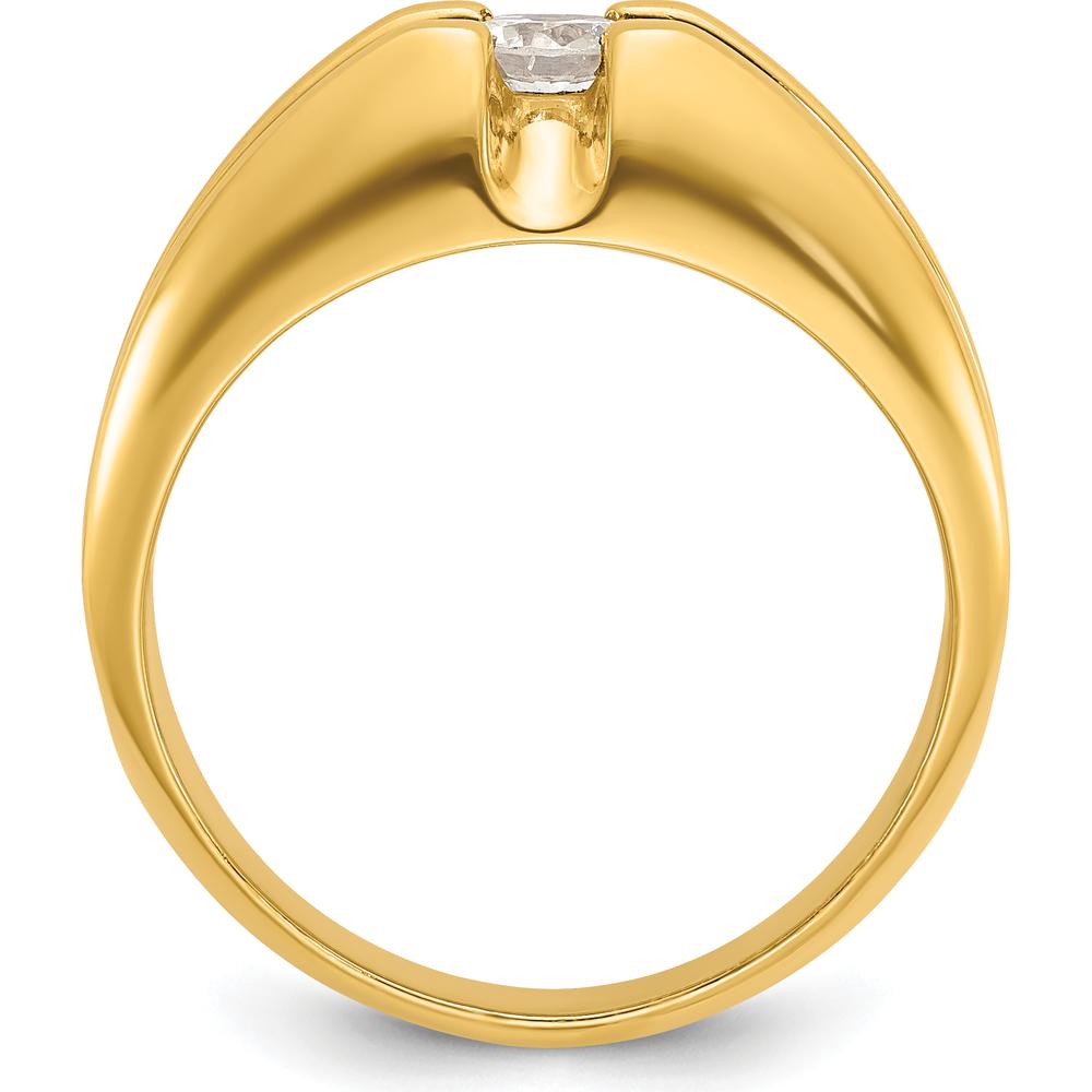 14K Yellow Gold Men's 1/3 Carat Round Diamond Ring - G-H-I Color, I1 Clarity by IBGoodman