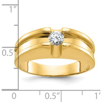 14K Yellow Gold Men's 1/3 Carat Round Diamond Ring - G-H-I Color, I1 Clarity by IBGoodman