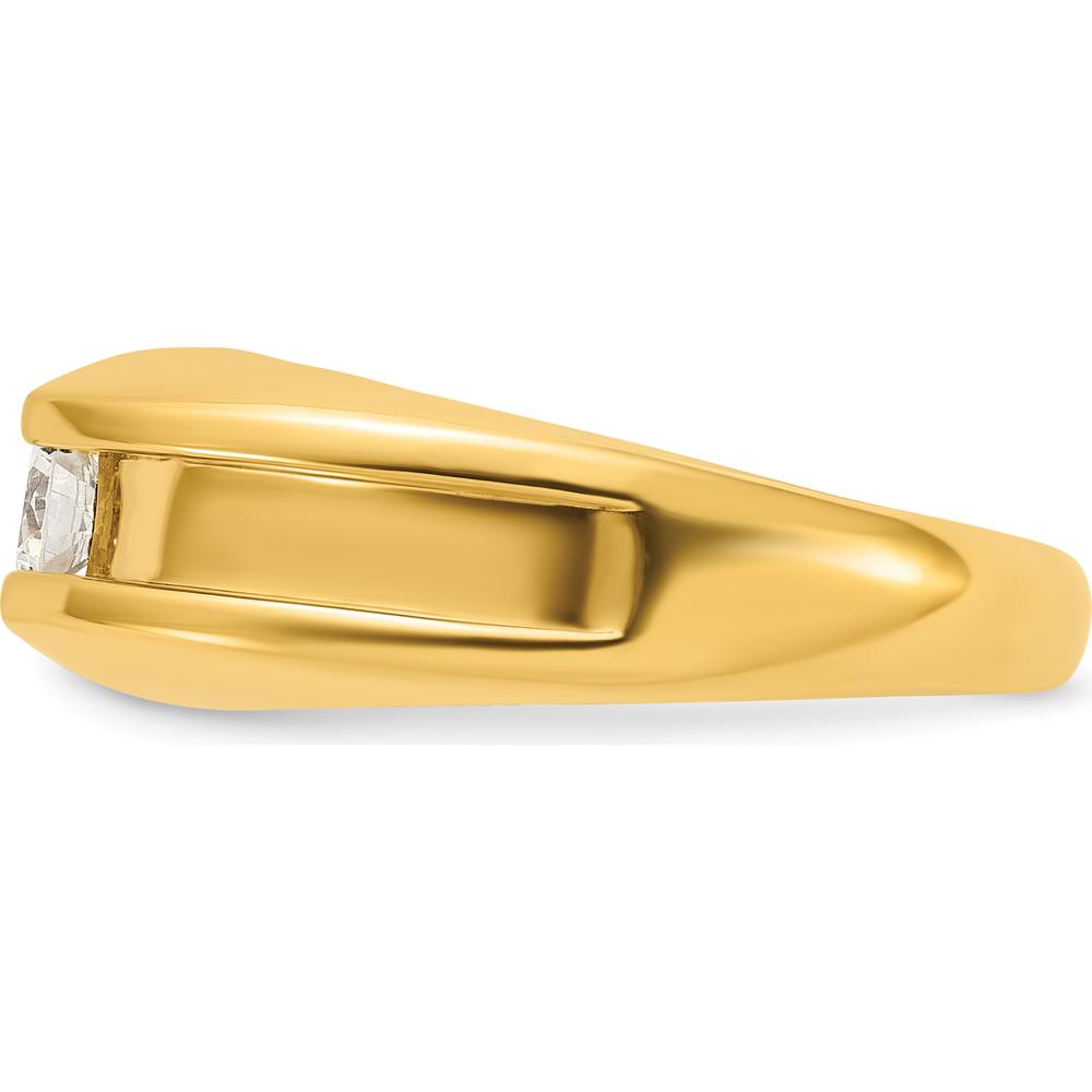 14K Yellow Gold Men's 1/3 Carat Round Diamond Ring - G-H-I Color, I1 Clarity by IBGoodman