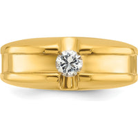 14K Yellow Gold Men's 1/3 Carat Round Diamond Ring - G-H-I Color, I1 Clarity by IBGoodman