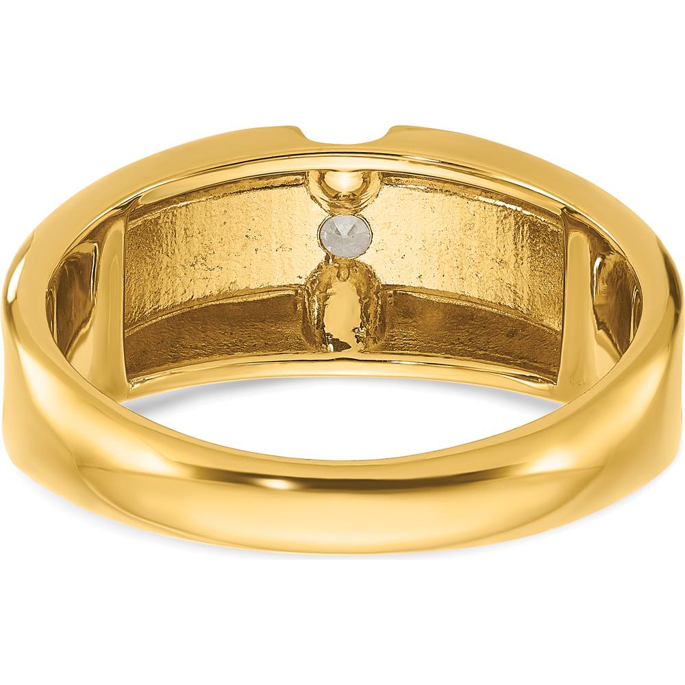 14K Yellow Gold Men's 1/3 Carat Round Diamond Ring - G-H-I Color, I1 Clarity by IBGoodman