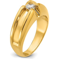 14K Yellow Gold Men's 1/3 Carat Round Diamond Ring - G-H-I Color, I1 Clarity by IBGoodman