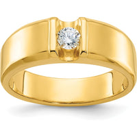 14K Yellow Gold Men's 1/4 Carat Round Diamond Bezel Ring by IBGoodman