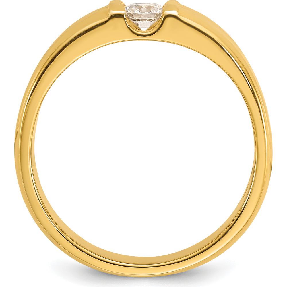 14K Yellow Gold Men's 1/4 Carat Round Diamond Bezel Ring by IBGoodman