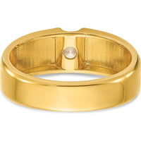 14K Yellow Gold Men's 1/4 Carat Round Diamond Bezel Ring by IBGoodman