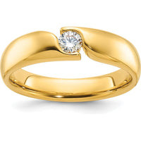 14K Yellow Gold Men's 1/4 Carat Round Diamond Ring - 0.25 Carats Total Diamond Weight by IBGoodman