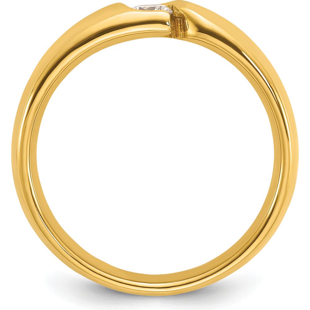 14K Yellow Gold Men's 1/4 Carat Round Diamond Ring - 0.25 Carats Total Diamond Weight by IBGoodman
