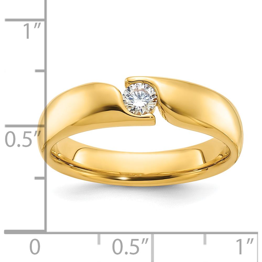 14K Yellow Gold Men's 1/4 Carat Round Diamond Ring - 0.25 Carats Total Diamond Weight by IBGoodman