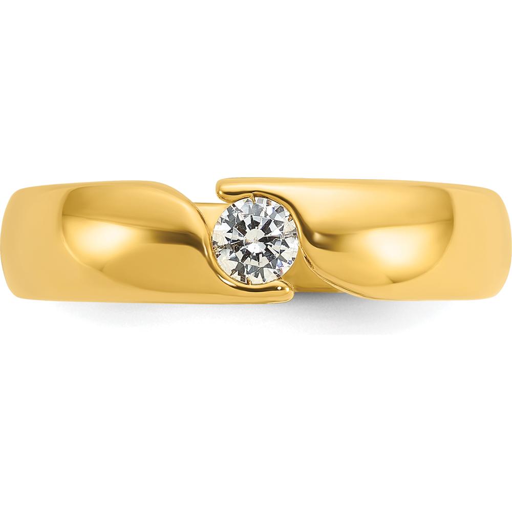 14K Yellow Gold Men's 1/4 Carat Round Diamond Ring - 0.25 Carats Total Diamond Weight by IBGoodman