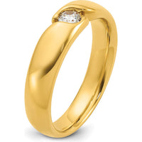 14K Yellow Gold Men's 1/4 Carat Round Diamond Ring - 0.25 Carats Total Diamond Weight by IBGoodman