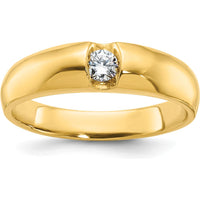 14K Yellow Gold Men's 1/5 Carat Round Diamond Band Ring - 0.2 Carats Total Diamond Weight by IBGoodman