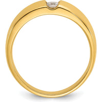 14K Yellow Gold Men's 1/5 Carat Round Diamond Band Ring - 0.2 Carats Total Diamond Weight by IBGoodman