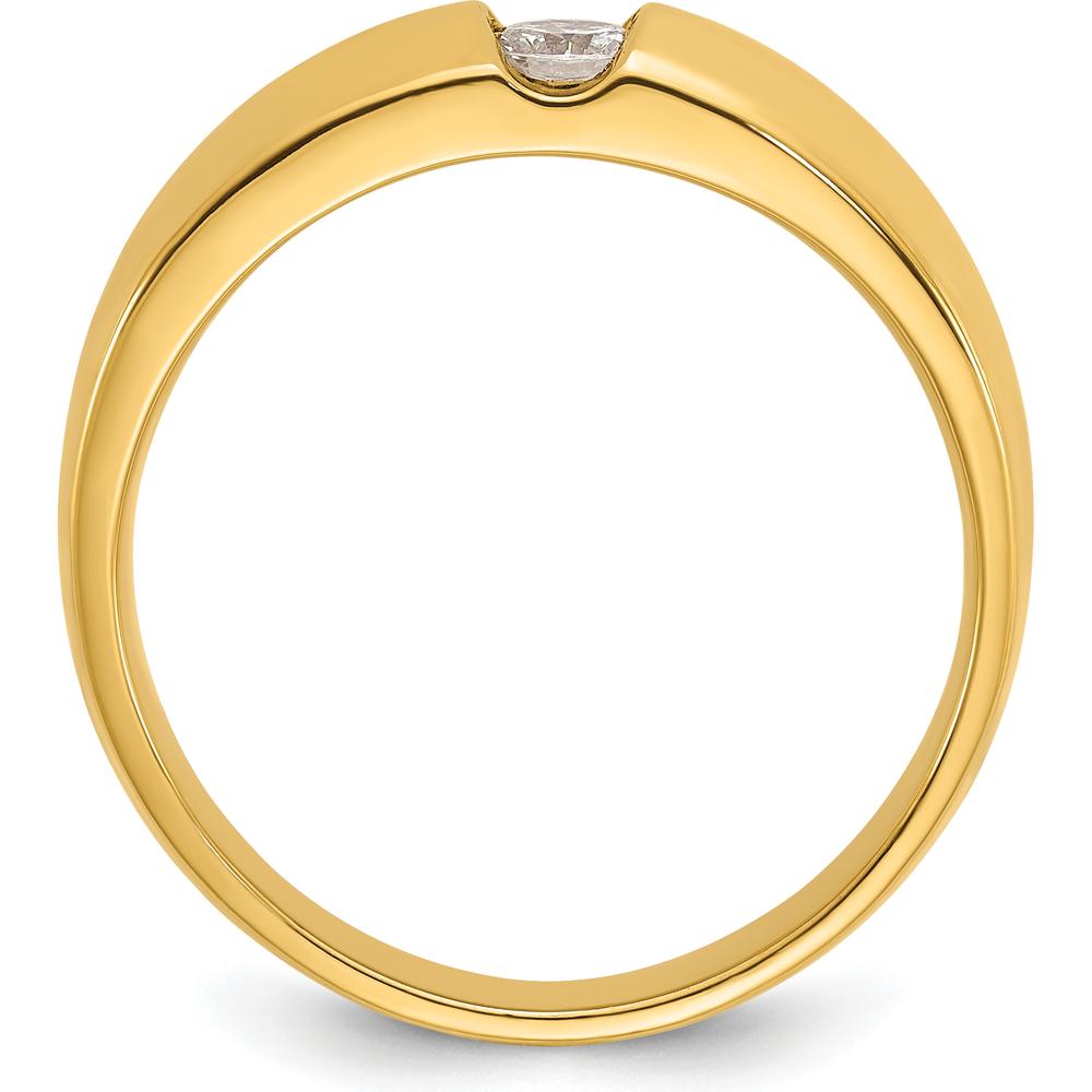 14K Yellow Gold Men's 1/5 Carat Round Diamond Band Ring - 0.2 Carats Total Diamond Weight by IBGoodman