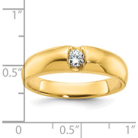 14K Yellow Gold Men's 1/5 Carat Round Diamond Band Ring - 0.2 Carats Total Diamond Weight by IBGoodman