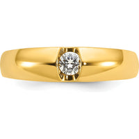 14K Yellow Gold Men's 1/5 Carat Round Diamond Band Ring - 0.2 Carats Total Diamond Weight by IBGoodman